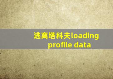 逃离塔科夫loading profile data